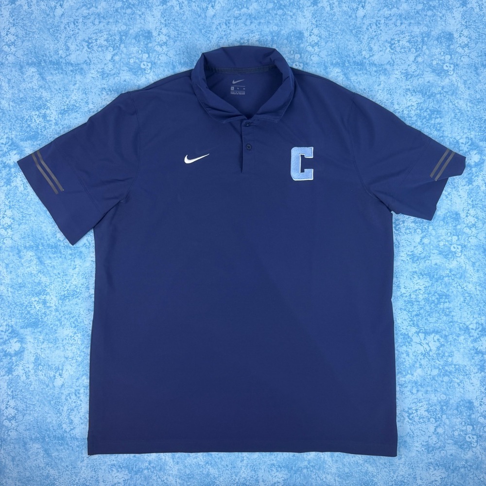 Nike Mens Short Sleeve Polo Shirt Collegiate C Patch Mens XL Navy Blue